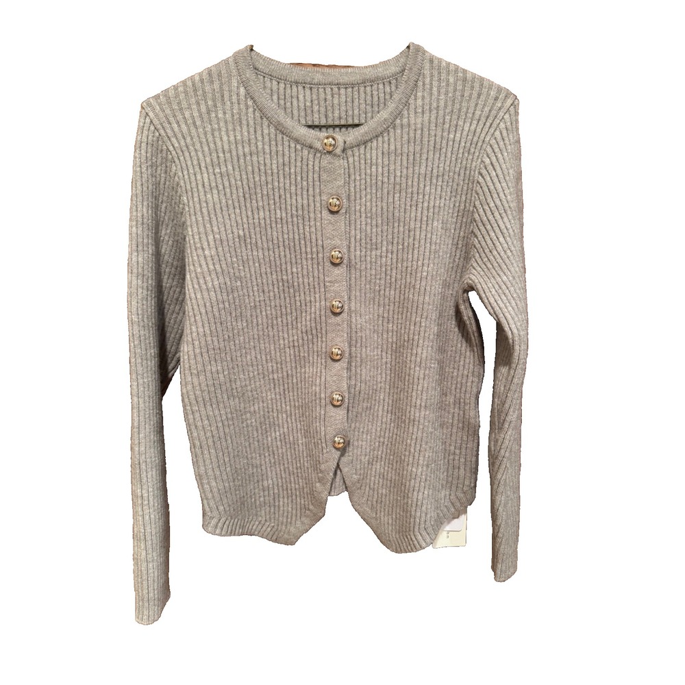NWT Commense Neutral Knit small Cardigan Minimalist Balletcore Quiet Luxury Top